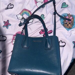 Michael Kors Blue Leather Tote Bag